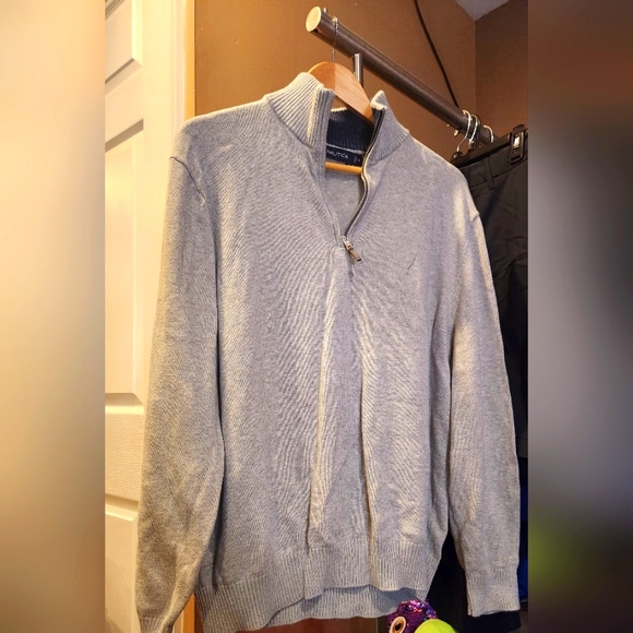 Nautica Men's pullover soft grey sweater XL - Picture 5 of 5